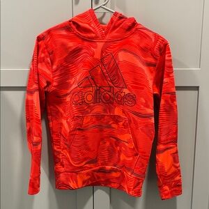 Adidas Kids Vibrant Red Patterned Hoodie